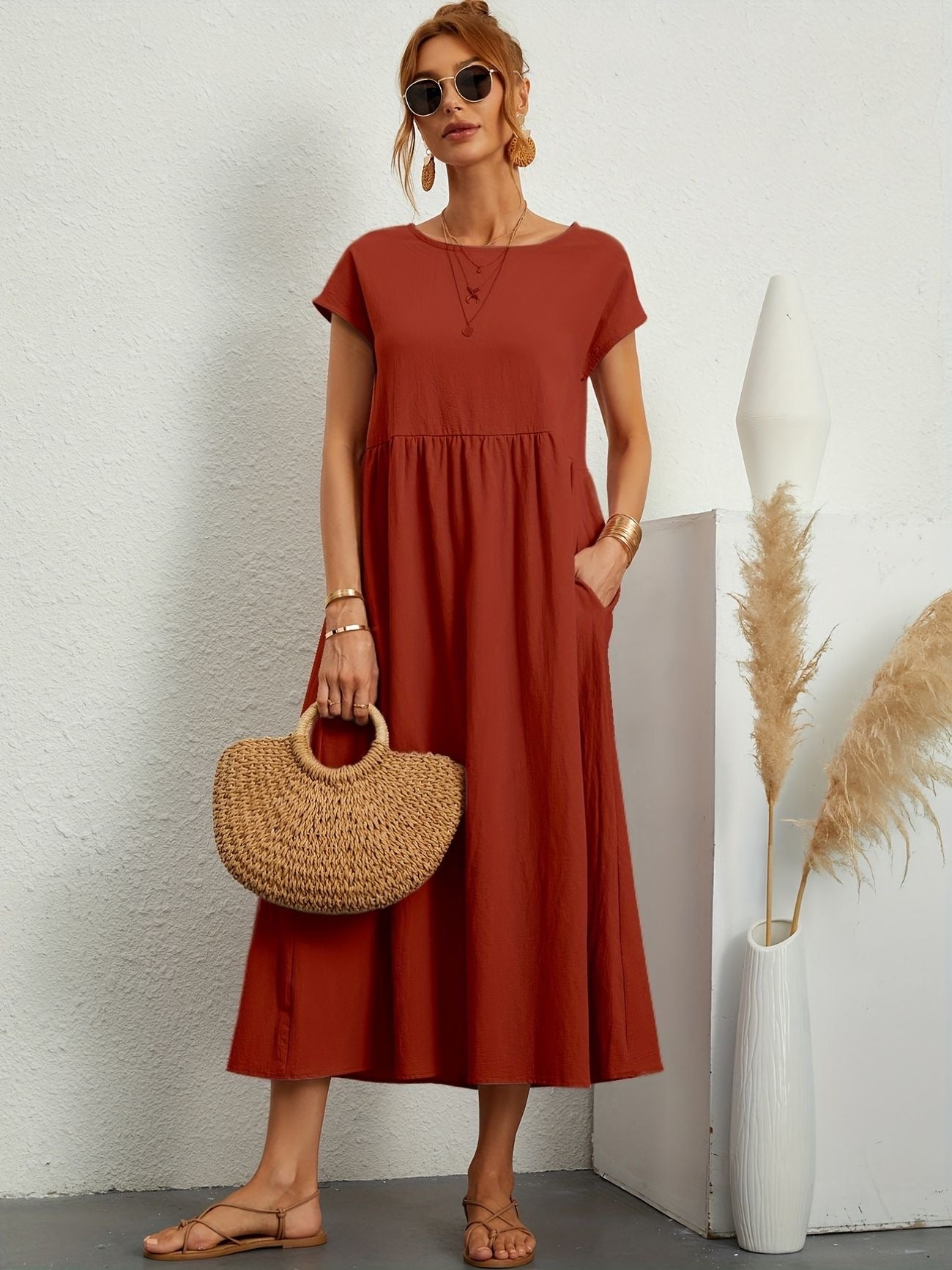 Greta™ | Lässiges Leinenkleid