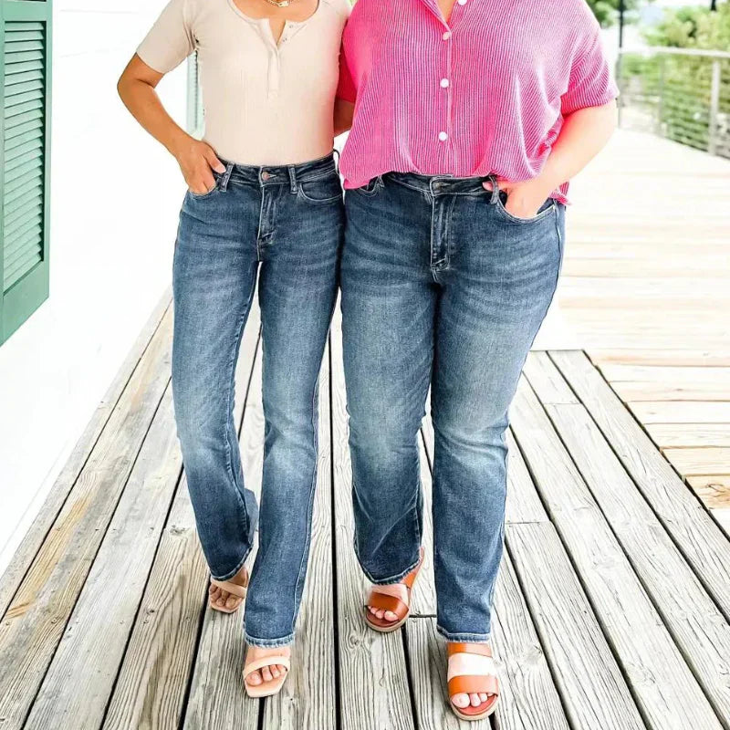 Roswitha™ | Hochgeschnittene Gerade Jeans