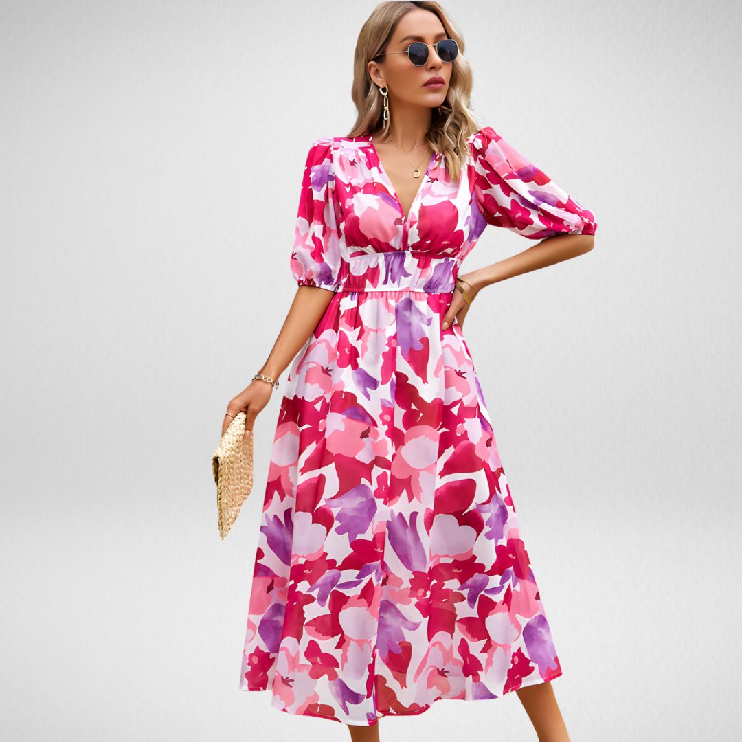 Johanna™ | V-Ausschnitt Freizeitkleid