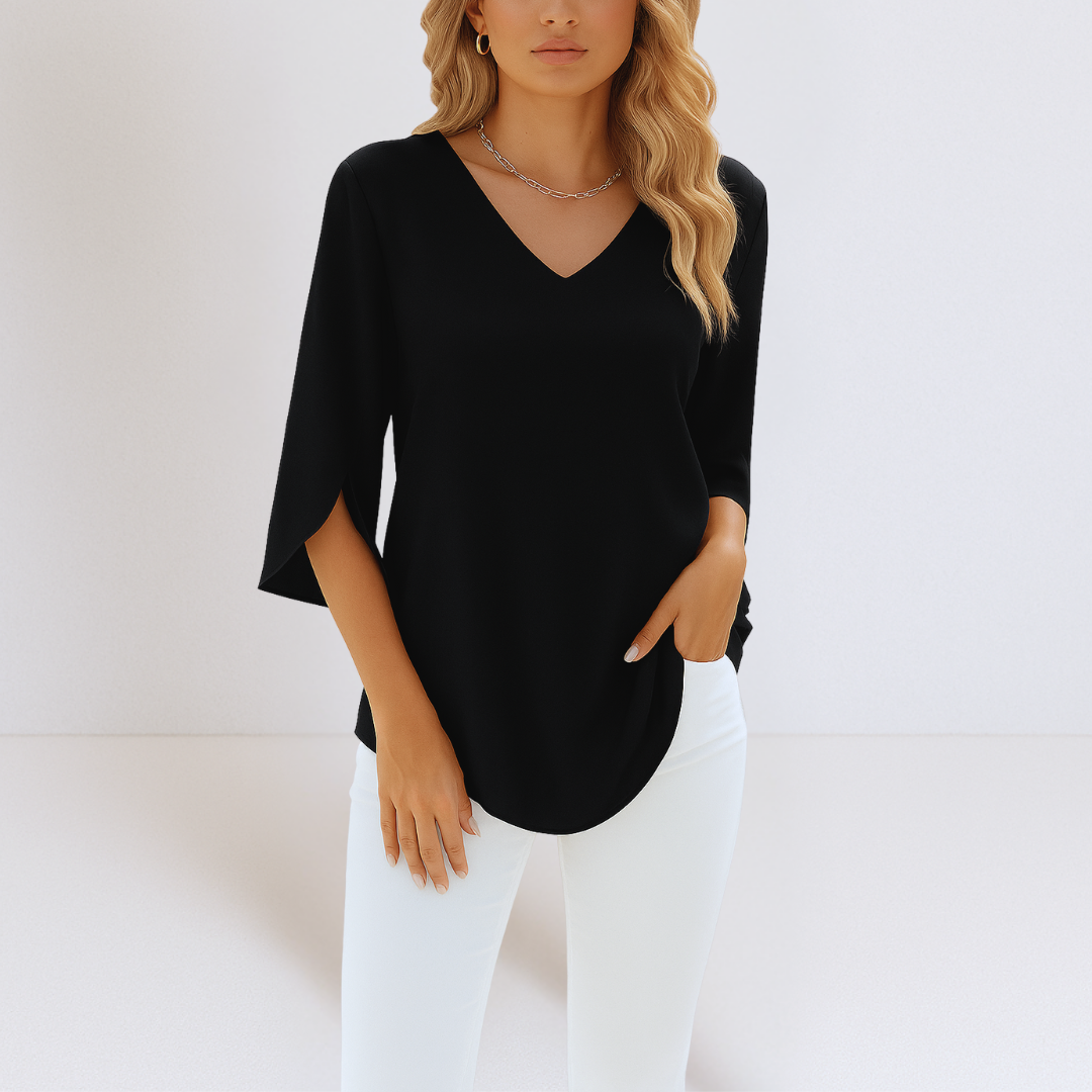 Beatrix™ | Bluse mit V-Ausschnitt und Schlitzärmeln