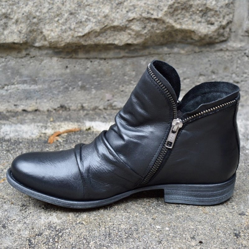 Renae™ | Lederstiefel mit Reißverschluss