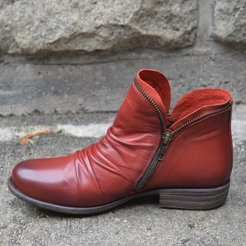 Renae™ | Lederstiefel mit Reißverschluss