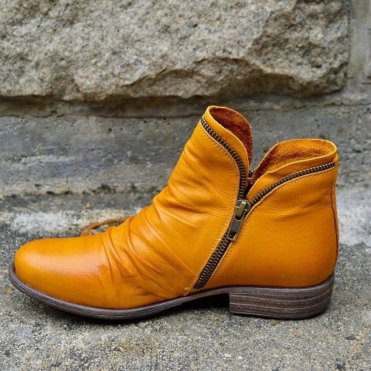 Renae™ | Lederstiefel mit Reißverschluss