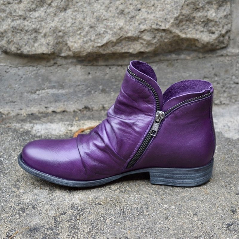 Renae™ | Lederstiefel mit Reißverschluss