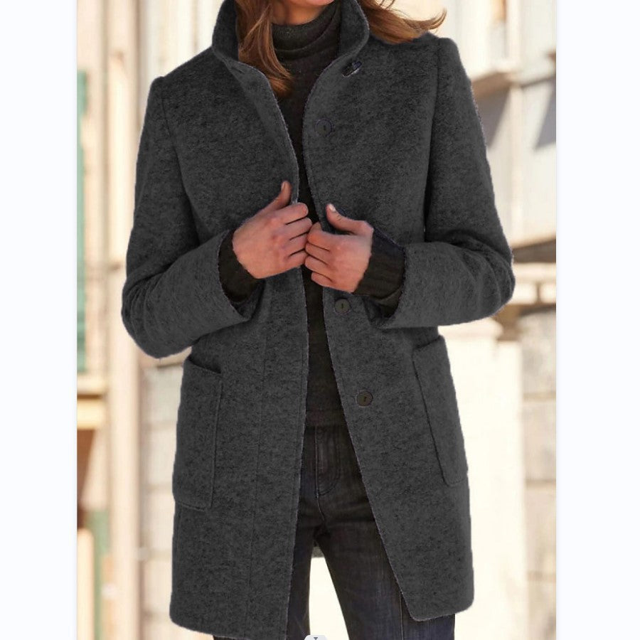 Vintora™ | Retro Damen-Windjacke mit Knöpfen und Stehkragen