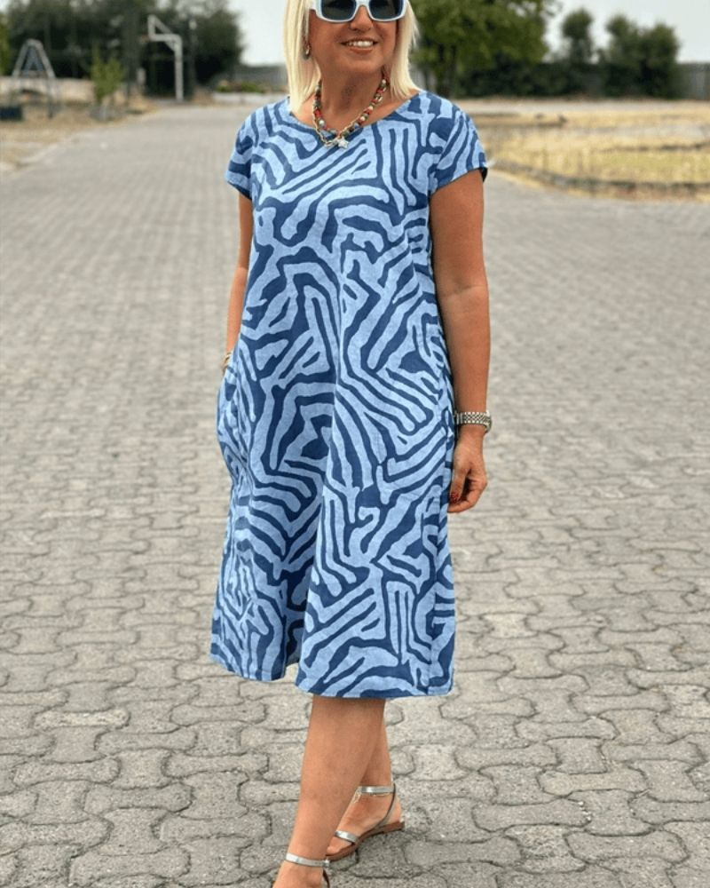 Helene™ | Kleid mit Rundhalsausschnitt und Print