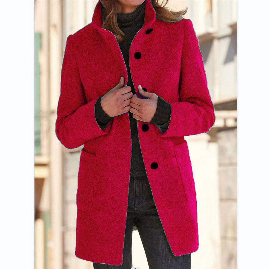 Vintora™ | Retro Damen-Windjacke mit Knöpfen und Stehkragen