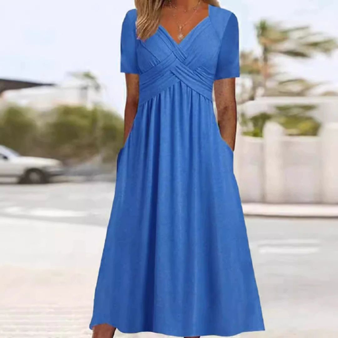 Hainah™ | V-Ausschnitt Schmeichelndes Kleid