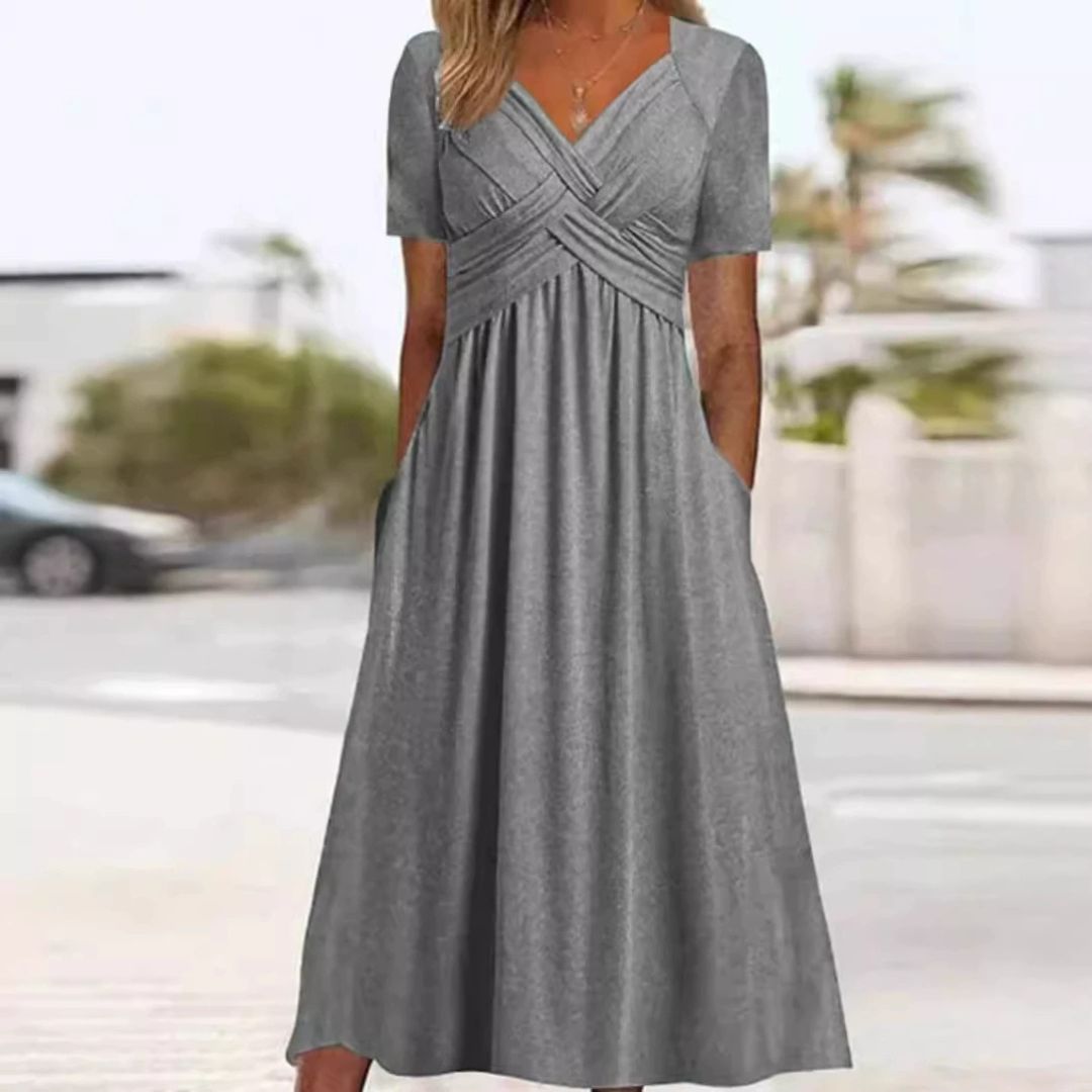 Hainah™ | V-Ausschnitt Schmeichelndes Kleid