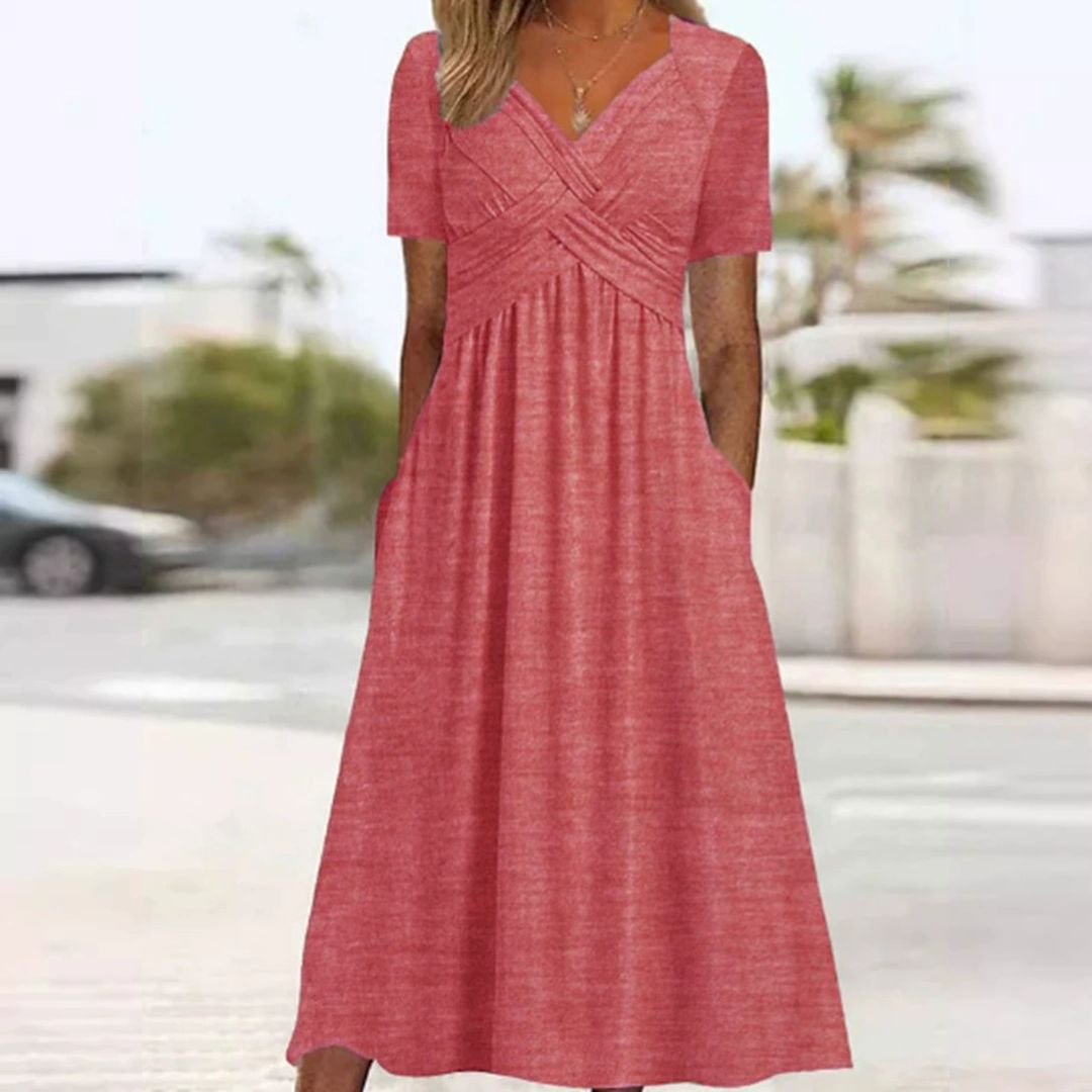Hainah™ | V-Ausschnitt Schmeichelndes Kleid