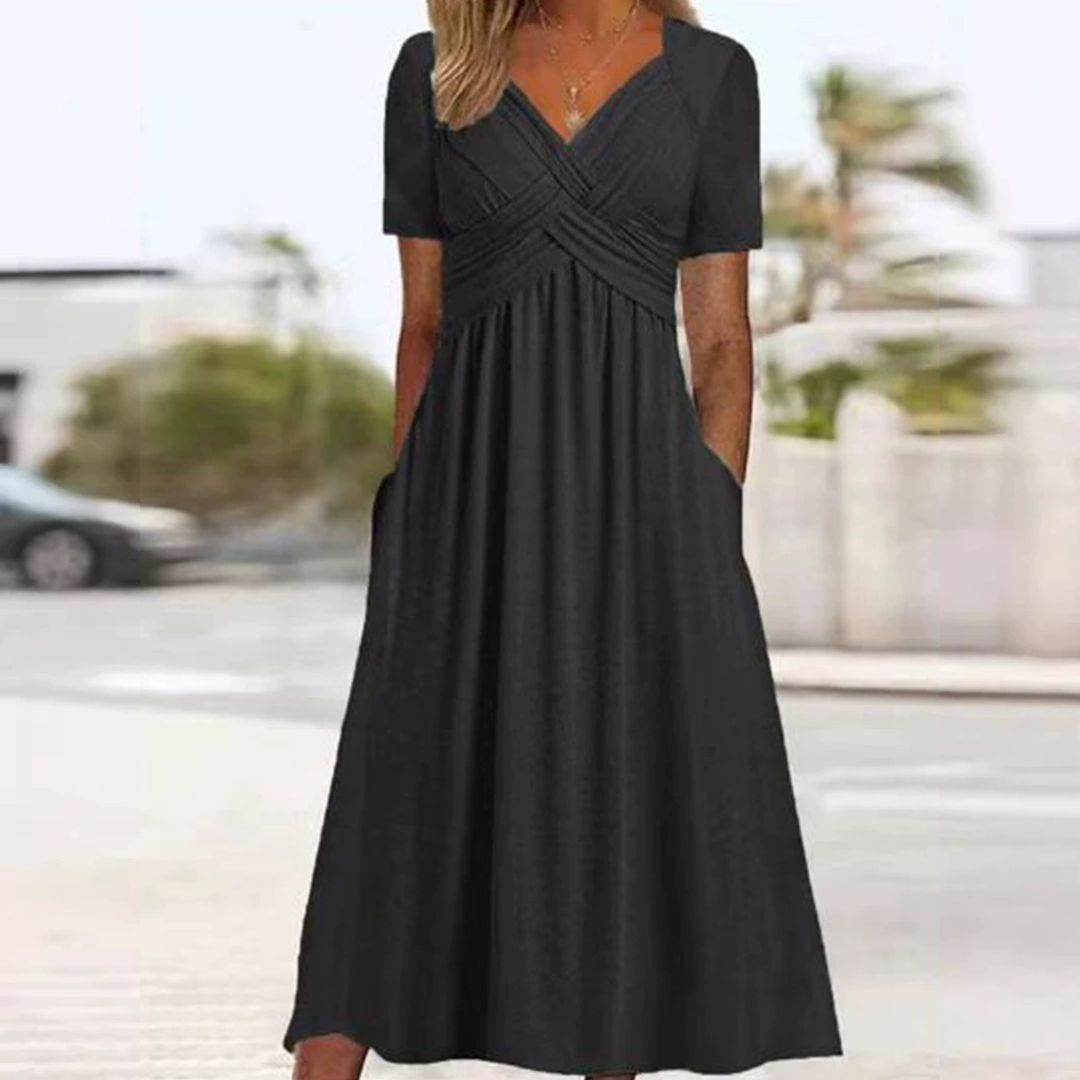 Hainah™ | V-Ausschnitt Schmeichelndes Kleid