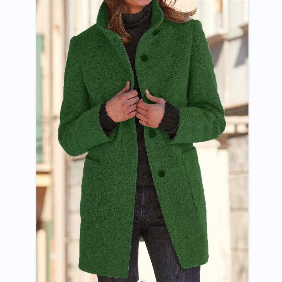 Vintora™ | Retro Damen-Windjacke mit Knöpfen und Stehkragen