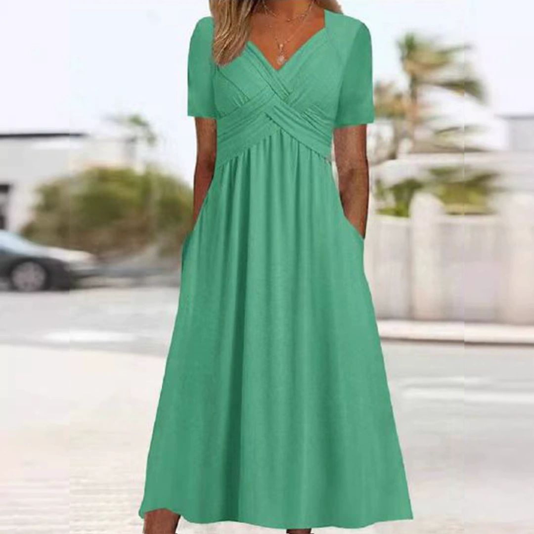 Hainah™ | V-Ausschnitt Schmeichelndes Kleid