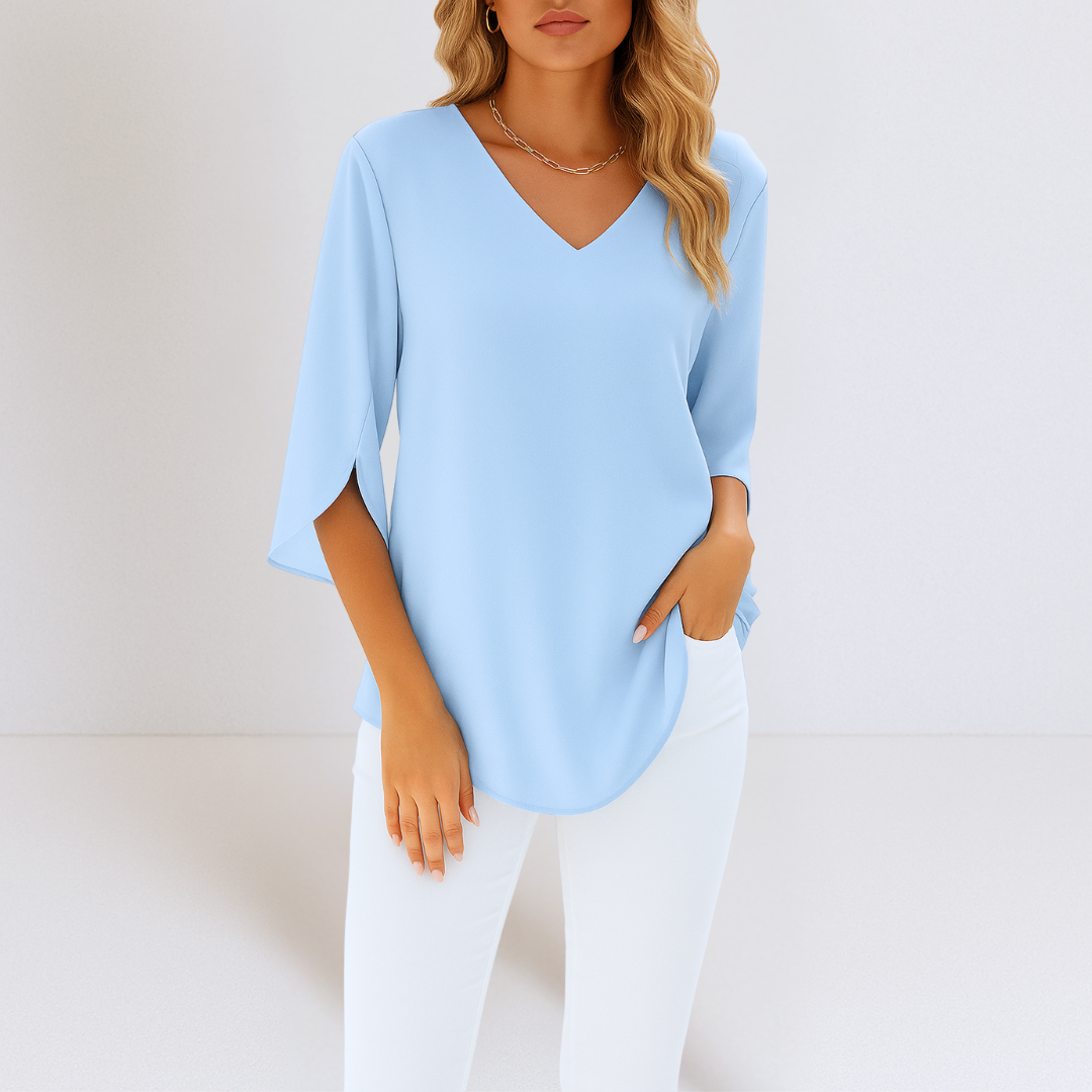 Beatrix™ | Bluse mit V-Ausschnitt und Schlitzärmeln