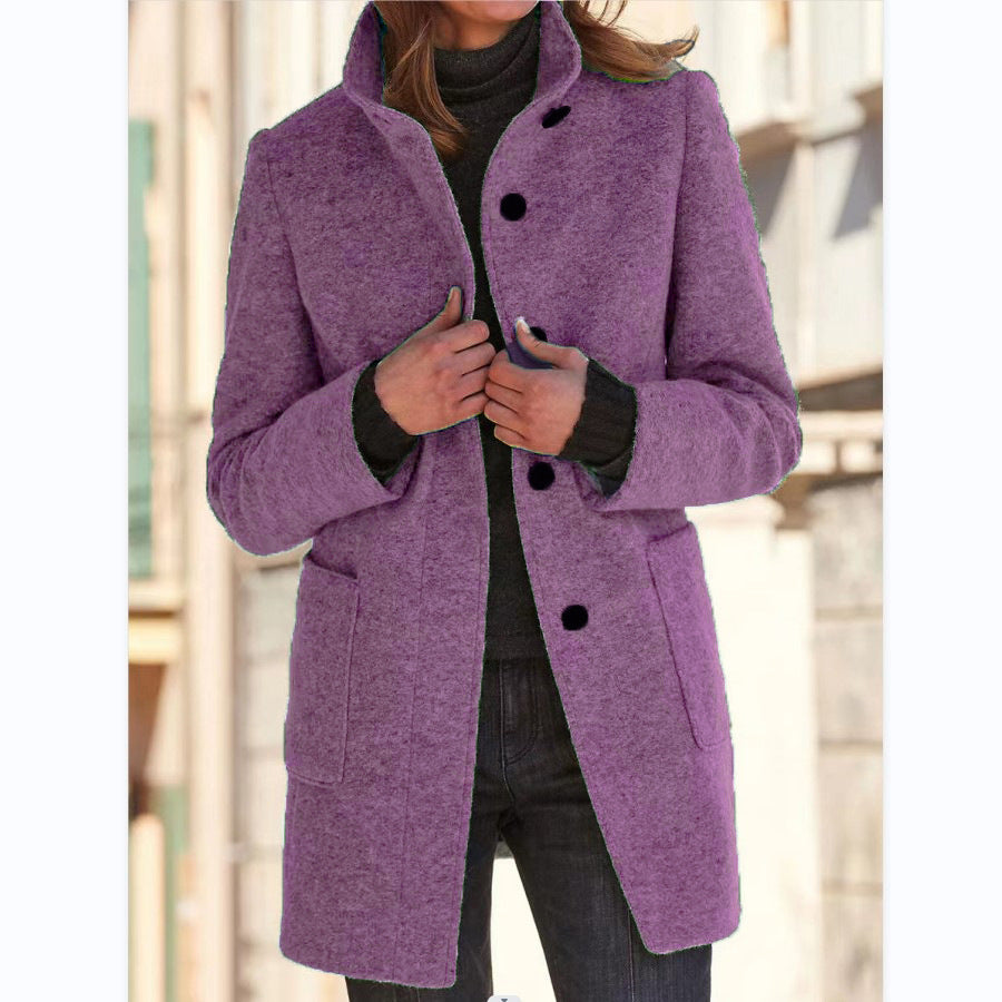 Vintora™ | Retro Damen-Windjacke mit Knöpfen und Stehkragen
