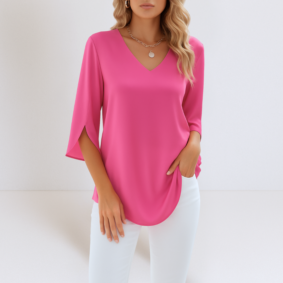 Beatrix™ | Bluse mit V-Ausschnitt und Schlitzärmeln
