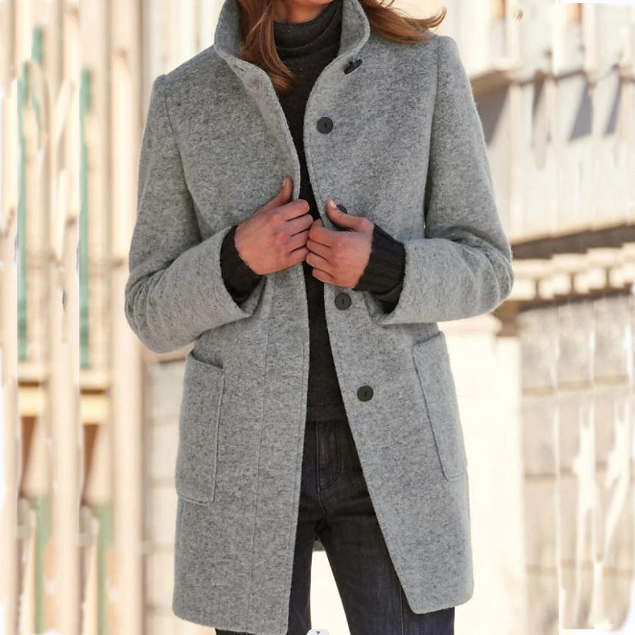 Vintora™ | Retro Damen-Windjacke mit Knöpfen und Stehkragen