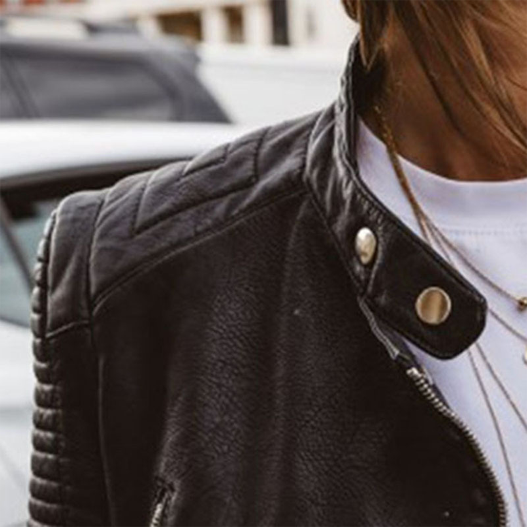 Anneliese™ | Lederjacke mit gesteppter Eleganz