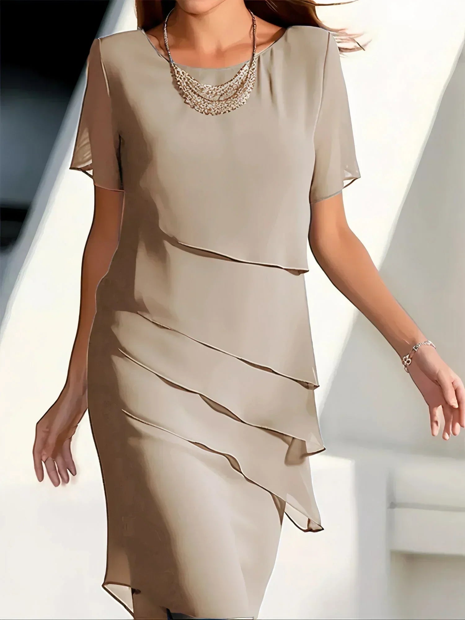 Monika™ | Midi-Kleid mit Kurzarm