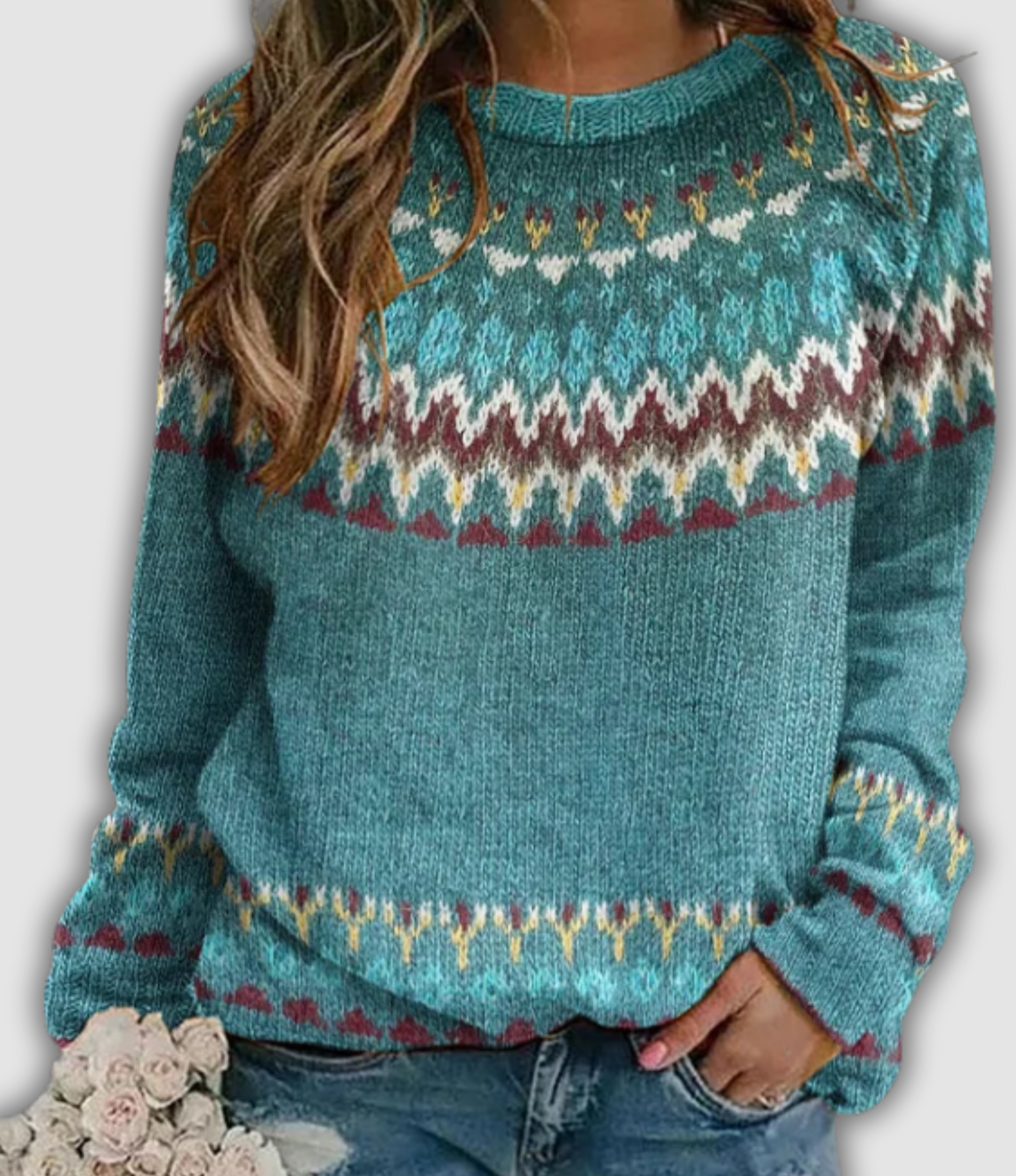 Alvara™ | Retro Sweatshirt mit Wellenmuster