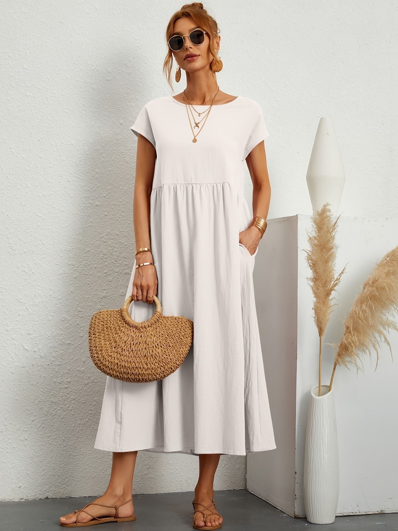 Greta™ | Lässiges Leinenkleid