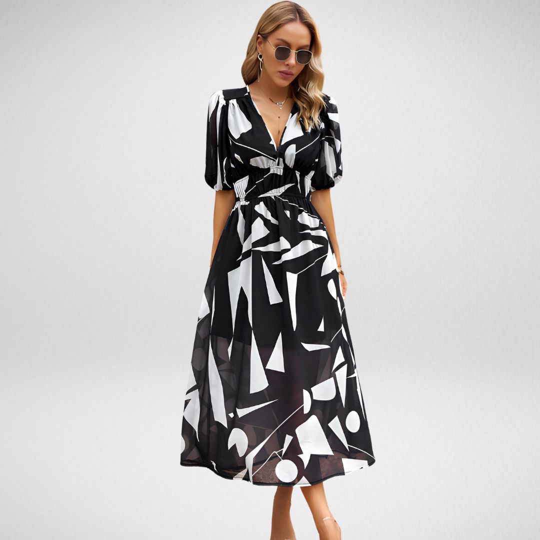 Johanna™ | V-Ausschnitt Freizeitkleid