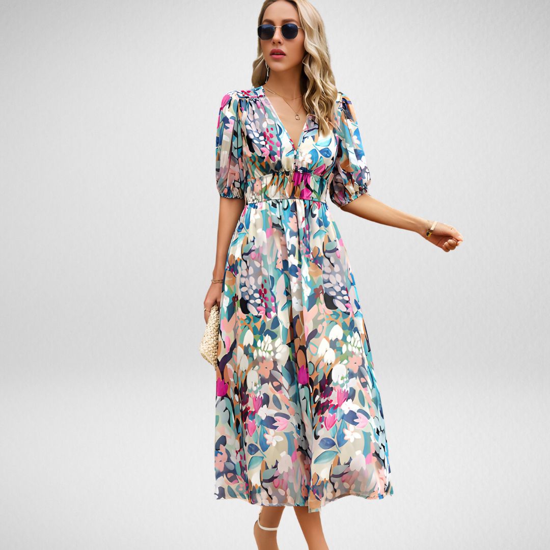 Johanna™ | V-Ausschnitt Freizeitkleid