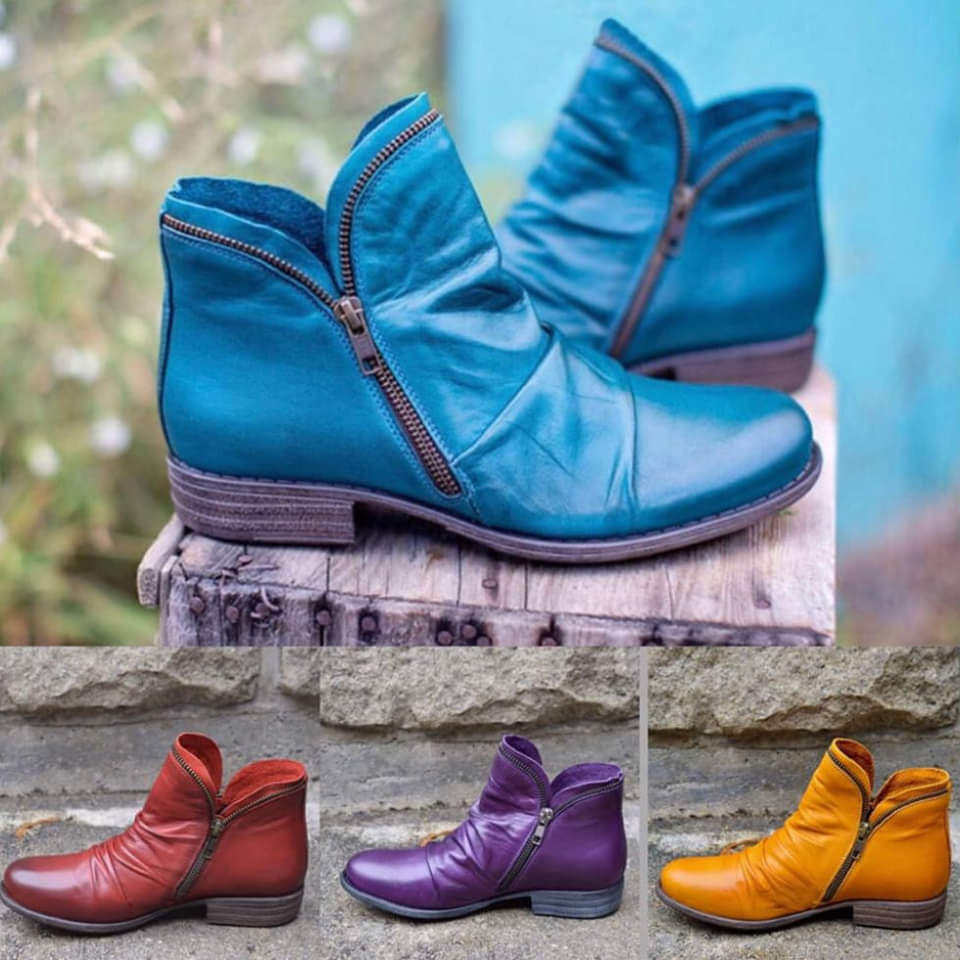 Renae™ | Lederstiefel mit Reißverschluss