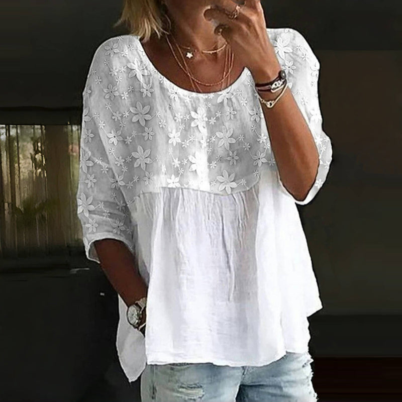 Roswitha™ | Bluse mit besticktem Blumenmuster