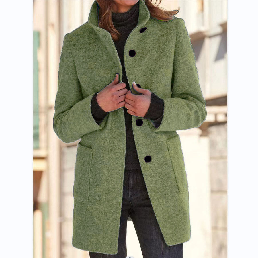 Vintora™ | Retro Damen-Windjacke mit Knöpfen und Stehkragen