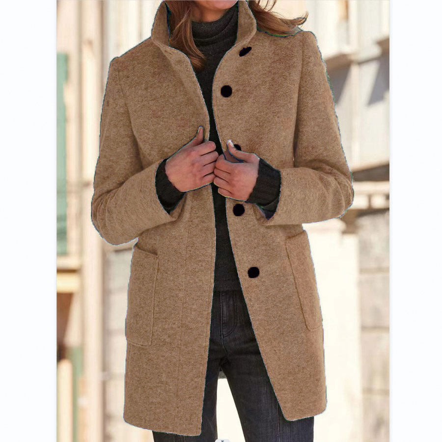 Vintora™ | Retro Damen-Windjacke mit Knöpfen und Stehkragen